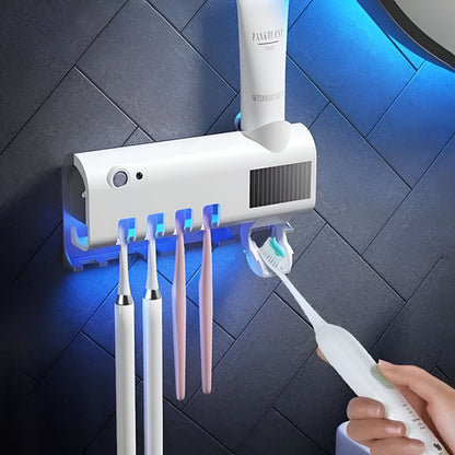 Dispensador Crema Dental+ Soporte Esterilizador De Cepillos